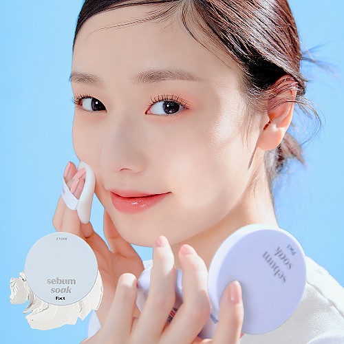 Etude Sebum Soak Powder 5G (21Ad) | Makeup Powder For Oily Face With Sebum Control, Soft Skin Effect And Matte Finish | Flawless Long-Lasting Make Up